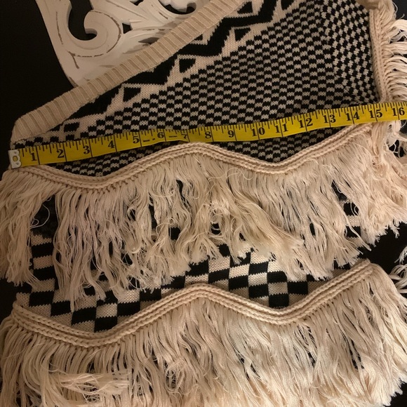 House of Harlow x Revolve NOA One Shoulder Fringe Sweater in Bone - Picture 6 of 9